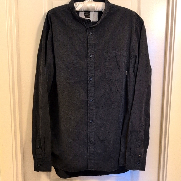 Men's Quiksilver Long Sleeve Black Classic Button Down Shirt - Picture 1 of 11